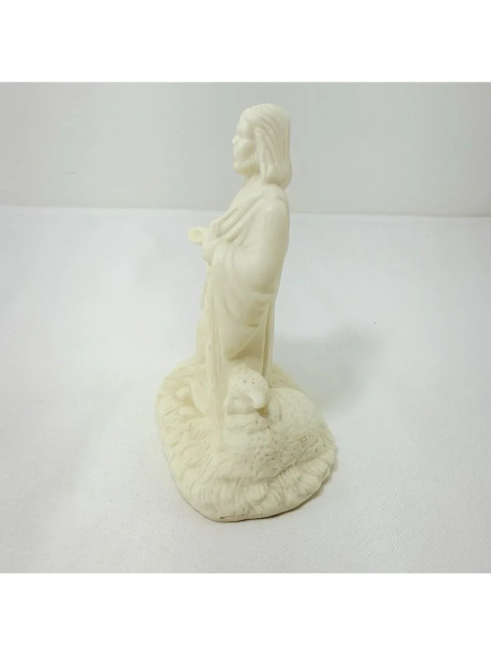 Vintage Loomco Shepherd Jesus Christmas Figurine 6” Christianity Religious White
